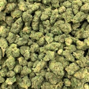 Wedding Cake THCa Flower – dense frosty buds with light purple and green hues.
