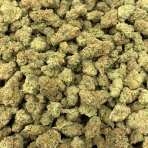 Coconut Cream THCa Flower buds with frosty trichomes and creamy white pistils.