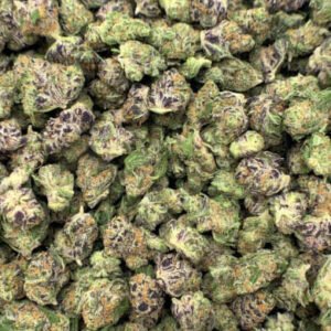 Zesty Orange THCa Flower buds featuring vibrant green hues, orange pistils, and a frosty coating of trichomes.